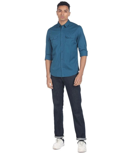 Ruggers Cotton Blend Regular Fit Solids Mens Casual Shirt - Green ( Pack of 1 ) - None