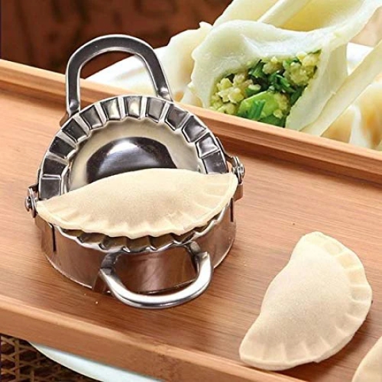 3Pcs Set Stainless Steel Dumplings Maker, 2Pieces Dumpling Molds, 1Piece Dumpling Skin Roller Pie Ravioli Empanadas Press Mold Kitchen Accessories