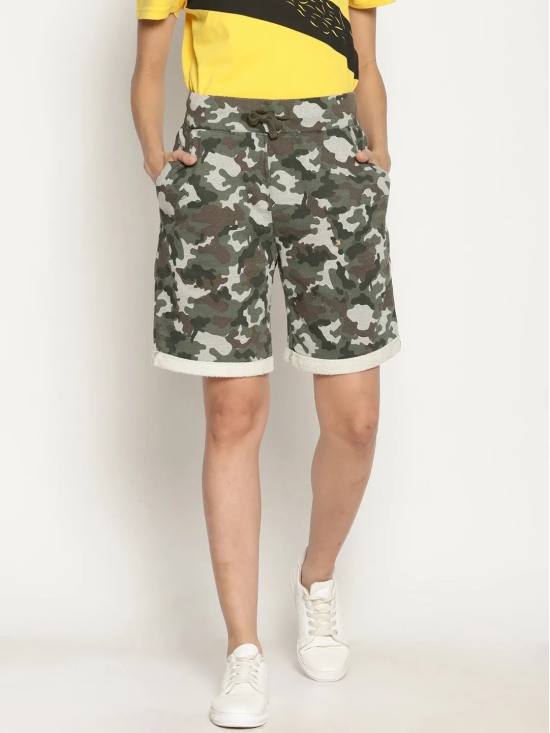 Wolfpack Women Camo Printed Shorts-S