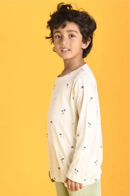 PALM LONG SLEEVES T-SHIRT - OFF WHITE-9-10 YEARS / 1N / WHITE