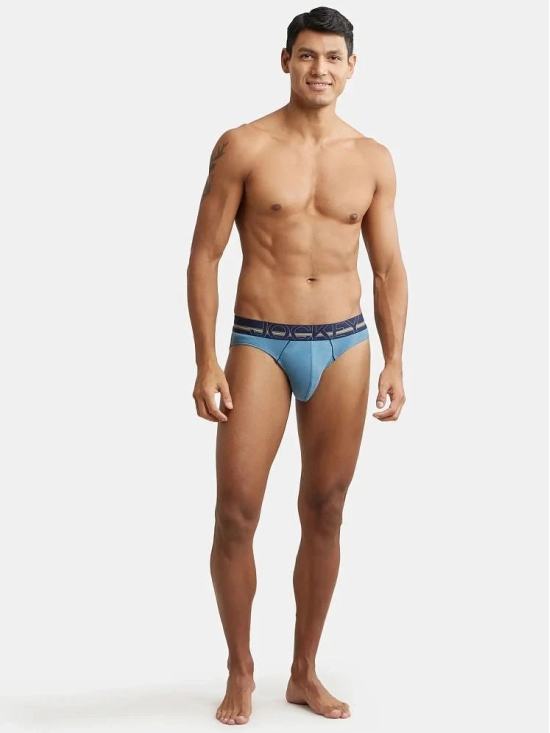 Jockey US17 Men Super Combed Cotton Rib Solid Brief - Aegean Blue - None