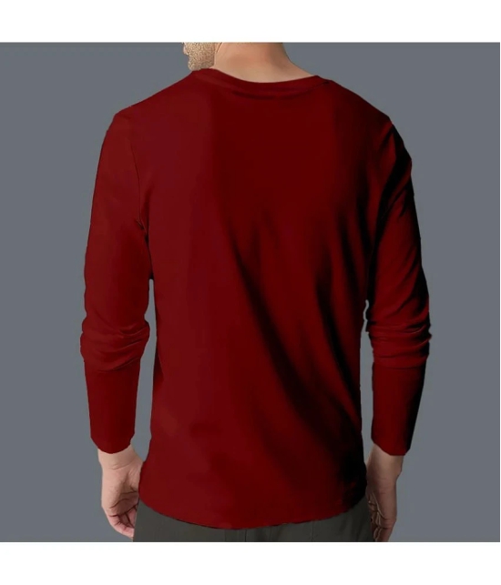 Supersquad Cotton Regular Fit Solid Full Sleeves Mens T-Shirt - Maroon ( Pack of 1 ) - None