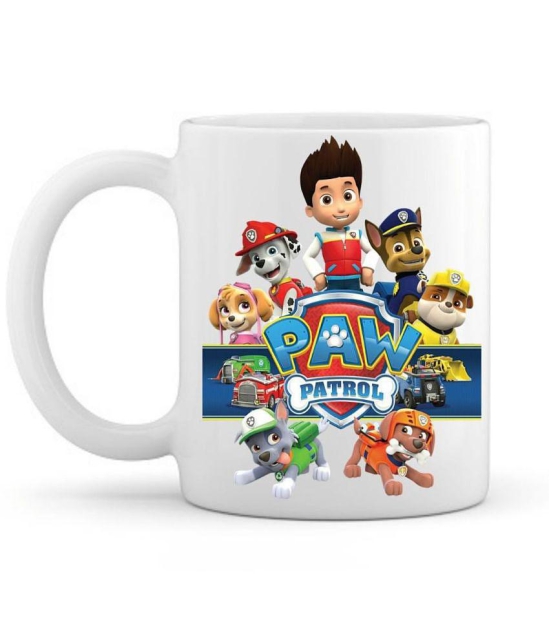 thriftkart Paw Patrol Printed Ceramic Coffee Mug 1 Pcs 350 mL - White