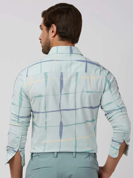 Aqua Printed Check Slim Fit Casual Shirt