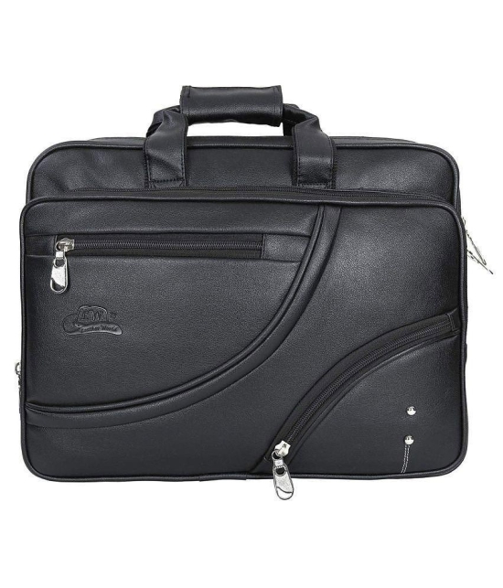 Leather World Office Laptop bag Black P.U. Office Bag