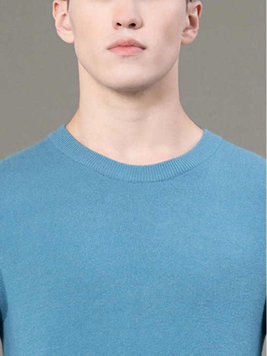 RedTape Round Neck Solid Sweater for Men | Essential Comfort for Every Day