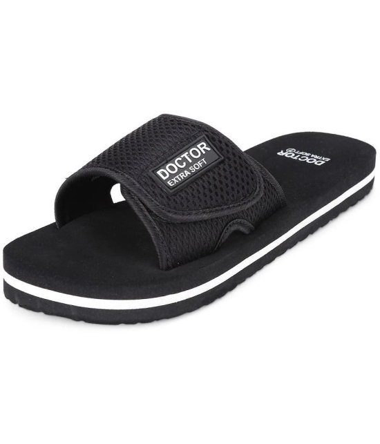 DOCTOR EXTRA SOFT - Black Mens Slide Flip Flop - None