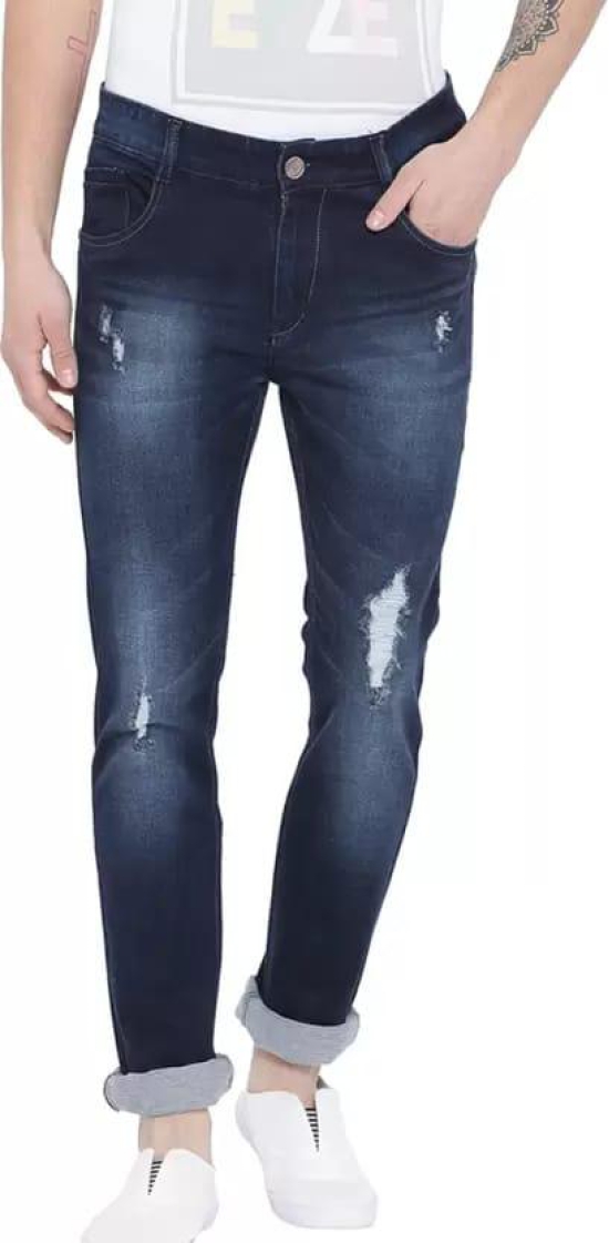 Men Slim Mid Rise Blue Jeans