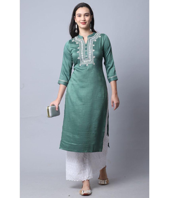 Rajnandini - Green Silk Women's A-line Kurti ( Pack of 1 ) - None