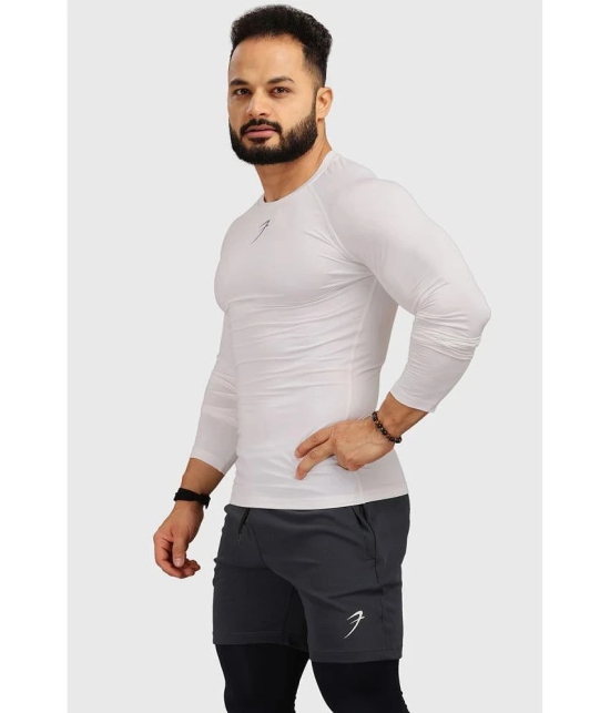 Fuaark - White Polyester Slim Fit Mens Compression T-Shirt ( Pack of 1 ) - None