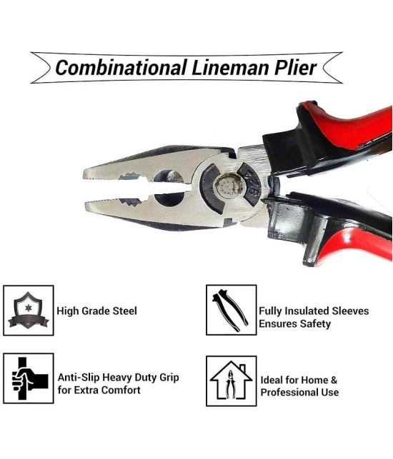 5Pc Hand Tool Kit (Plier 8,Wire Cutter,Tester,Screwdriver & Electric Tape)