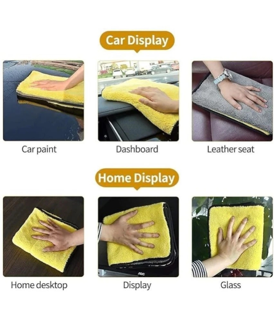 HOMETALES Multicolor 800 GSM Microfiber Cloth For Automobile ( Pack of 2 )