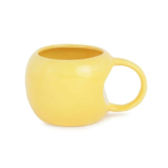 Curved Ceramic Mug Sunny Yellow