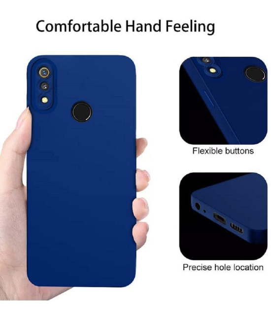 Case Vault Covers - Blue Silicon Plain Cases Compatible For Realme 3 Pro ( Pack of 1 ) - Blue