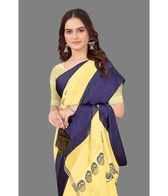 Sitanjali - Yellow Georgette Saree With Blouse Piece ( Pack of 1 ) - Yellow