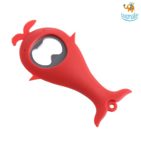 Aquatic Bottle Opener with Magnet-Shark / Red