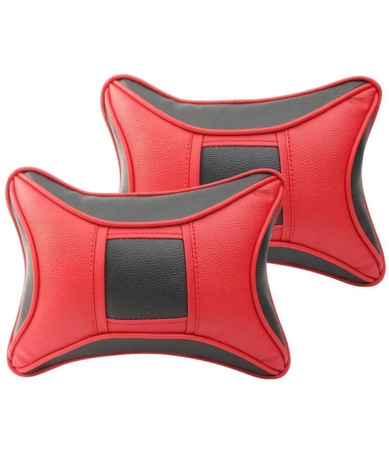 Auto Hub Neck Cushions Set of 2 Red