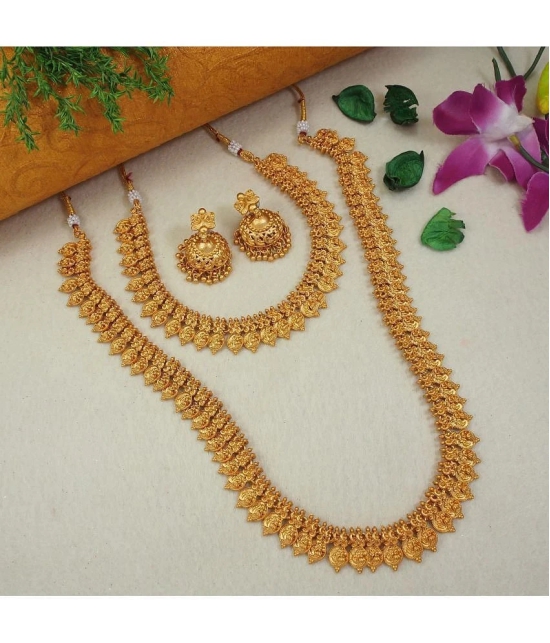 Padmavati Bangles Golden Alloy Necklace Set ( Pack of 1 ) - Golden