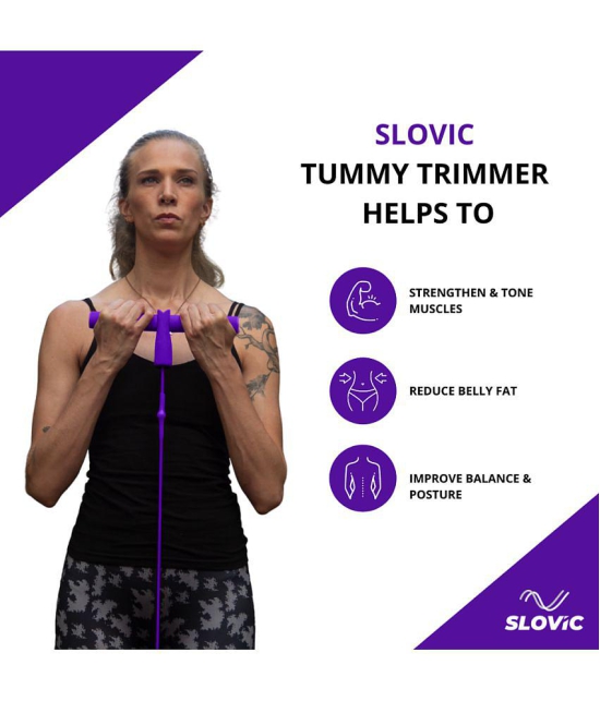 SLOVIC Tummy Trimmer | Ab Workout | for Men & Women | Strengthens & Tones Stomach Muscles | Waist Exercise & Muscle Toning | Purple (2 Tube) | 3 Years Warrantyâ?¦ - Single Spring