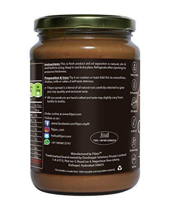 FITJARS Stone Crushed All Natural Peanut Chocolate Butter (Cocoa Powder),750 g