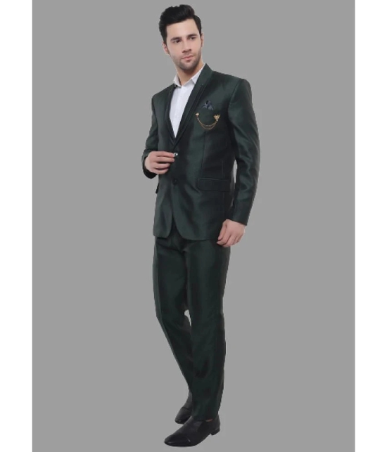 DKGF Fashion - Green Polyester Regular Fit Mens 2 Piece Suit ( Pack of 1 ) - None