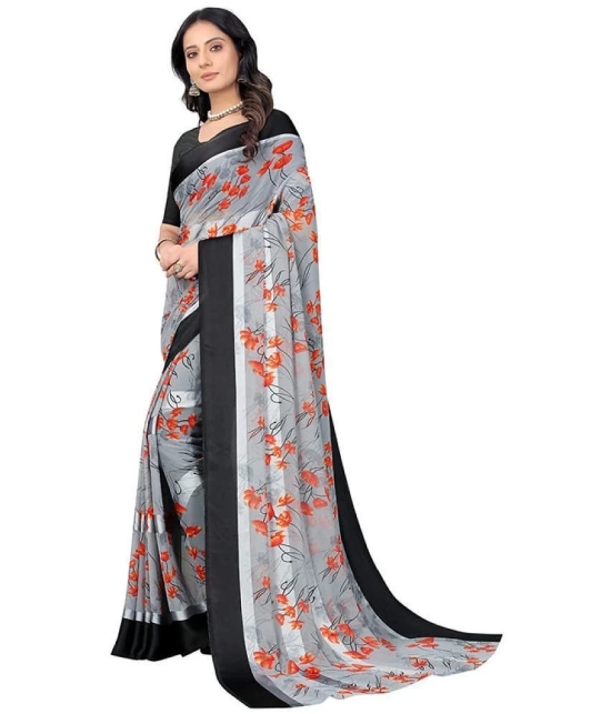 Sitanjali - Grey Georgette Saree With Blouse Piece ( Pack of 1 ) - Grey