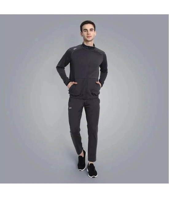 Dida Sportswear Stone Grey Polyester Regular Fit Solid Mens Sports Tracksuit ( Pack of 1 ) - None