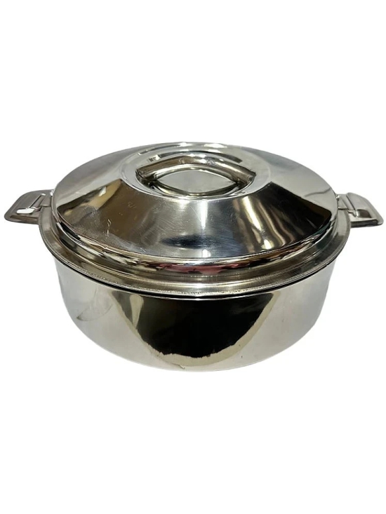 Dynore Casserole 3500 ml Silver Steel Serve Casserole ( Set of 1 , 3500 mL ) - Silver