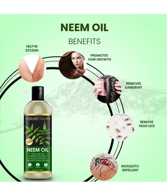 Kayamaya 100% Pure Neem Oil for Hair & Skin Oil 100 mL Pack of 2