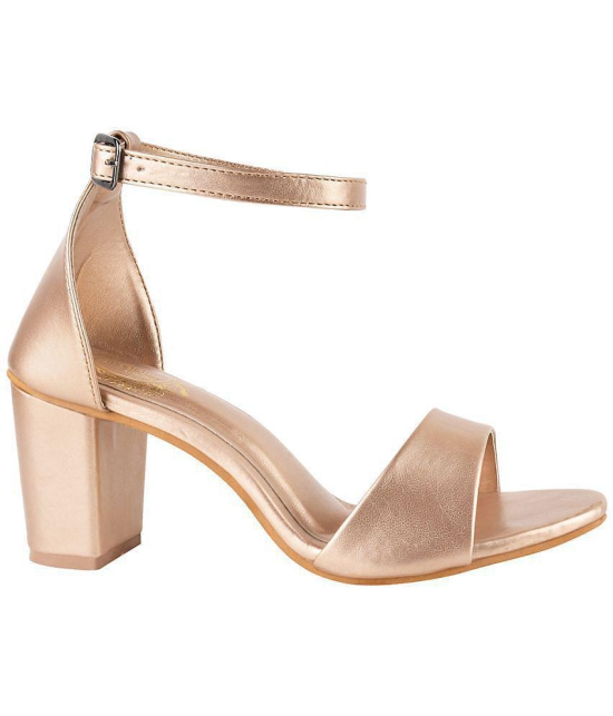 Shoetopia - Gold Women''s Sandal Heels - None