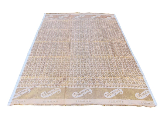 Mandhania Solapur Chaddar Single Blanket Cotton,Rayon?& Viscose Pack of 1 - Yellow