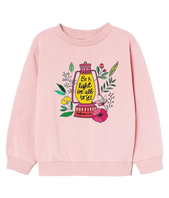 Naughty Ninos Girls Baby Pink Printed Sweatshirts - None