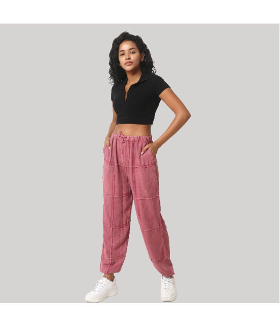 PPTHEFASHIONHUB - Rose Gold Rayon Regular Women's Joggers ( Pack of 1 ) - None