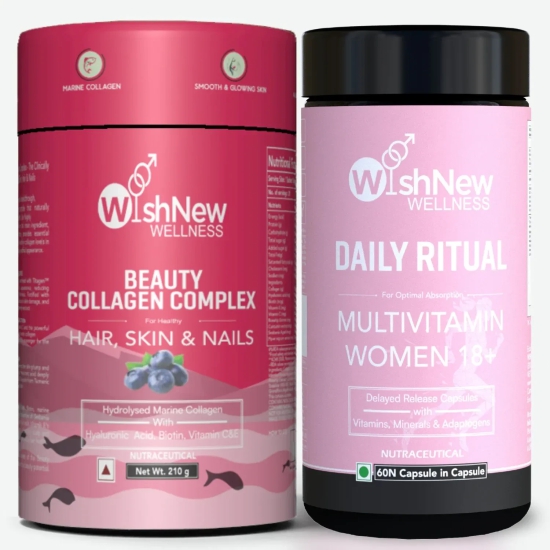 Women's Wellness Duo: Beauty Collagen Arctic Blueberry + Daily Ritual Multivitamin Women 18+