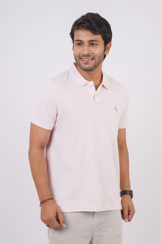 Men's Lt.Pink Embroidery Polo T-Shirt