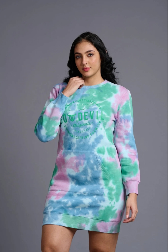 Go Devil in Multi Tye Dye Sweatdress for Women M