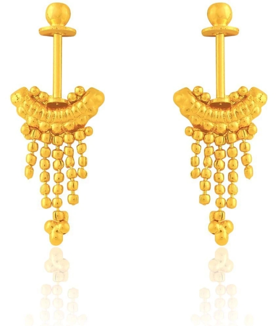 LUV FASHION Golden Threader Earrings ( Pack of 1 ) - Golden