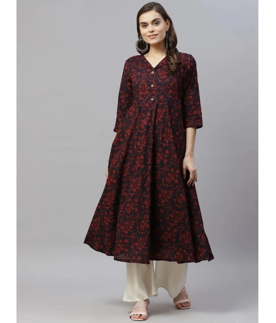 miravan - Maroon Cotton Womens A-line Kurti ( Pack of 1 ) - None