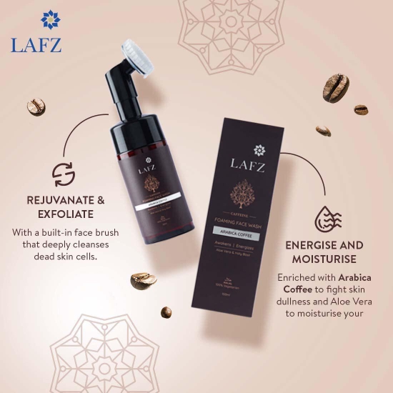 LAFZ Brightening Caffeine Skincare Range - Face Serum & Mask with Caffeine Foaming Face Wash (180 ml)