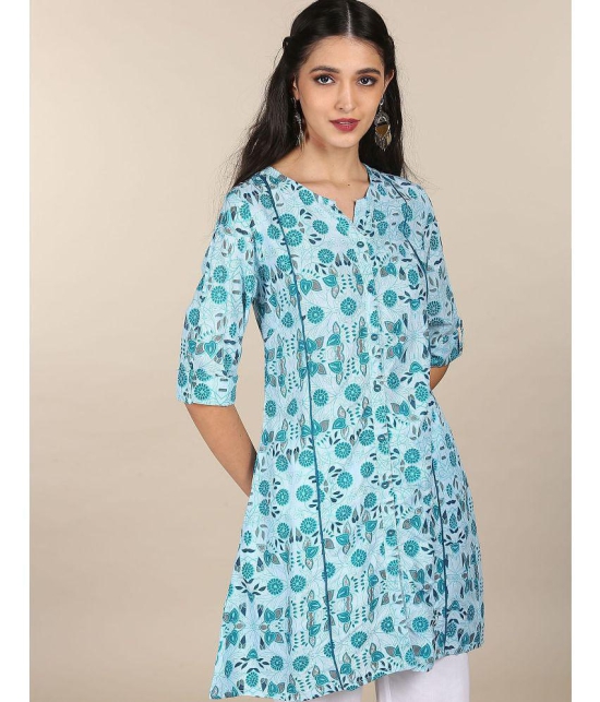 Karigari - Blue Rayon Women's Straight Kurti ( Pack of 1 ) - None