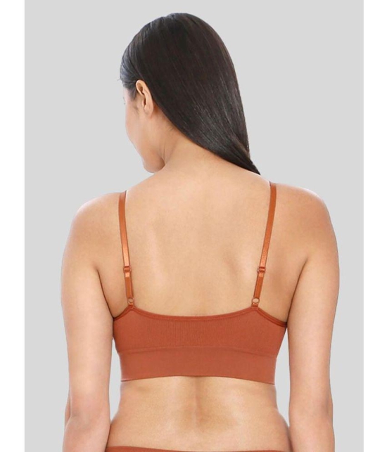 ILRASO - Rust Satin Removable Padding Women's Plunge Bra ( Pack of 1 ) - None