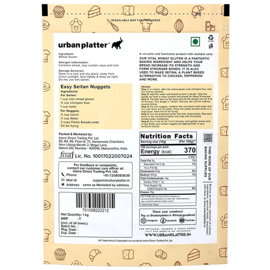 Urban Platter Vital Wheat Gluten, 1Kg