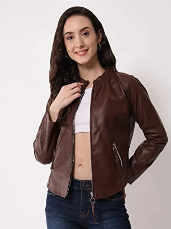 FUNDAY FASHION Women Other Full Sleeve Solid Leather Standard Length Jacket