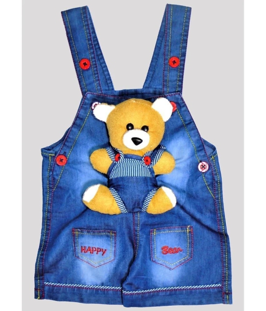 Wise Guys - Red & Blue Denim Baby Boy,Baby Girl Dungaree Sets ( Pack of 1 ) - None