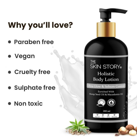 Hemp Seed Oil Body Lotion 24H Long Lasting Moisturizer For Dry Skin, Repair Damaged (280 ML)