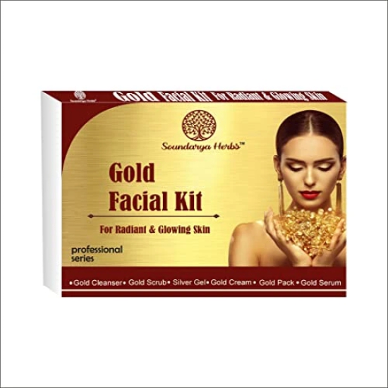 Soundarya Herbs 24k Gold Facial Kit, All Skin Type, Mens & Wome (Pack of 2)