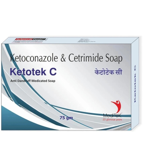 Meditek Ketotek C Antidandruff Soap 75Gms. Each - Antibacterial Soap for Normal Skin ( Pack of 4 )