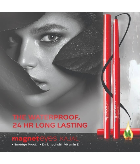 FACES CANADA Magneteyes Kajal - Black, 0.35g | 24HR Long Stay | 1 Stroke Smooth Glide | Waterproof