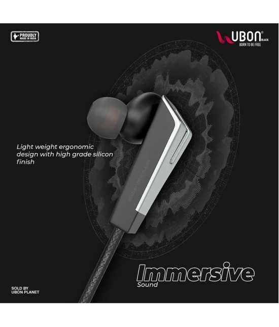 UBON CL-66 Bluetooth Bluetooth Neckband On Ear 70 Hours Playback Active Noise cancellation IPX4(Splash & Sweat Proof) Brown