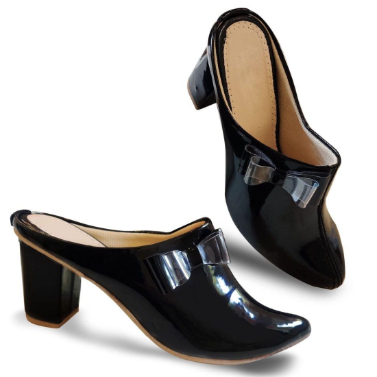 Black Fashion Sandals | Comfortable and Stylish Block Wedge Closed Heels | For Casual Wear & Formal Wear Occasions 2 Inches Heel | For Women & Girls